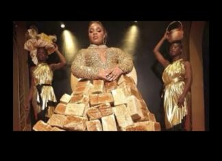 Unique Dress made from 500 loaves turns heads at African film awards (AMVCA)