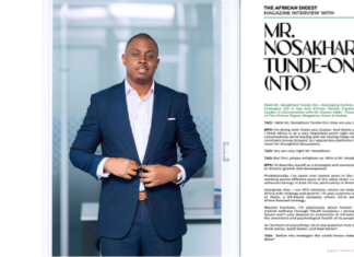 The African Digest Magazine Exclusive Interview with Mr. Nosakhare Tunde-Oni: