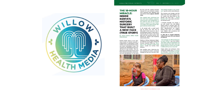 Willow Health Media shares touching story in The African Digest Magazine: ‘The 18-Hour Miracle: Inside Kenya’s historic surgery that built a new face (True Story)’